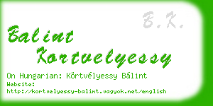 balint kortvelyessy business card